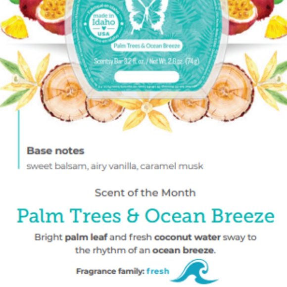 Scentsy Other Palm Trees Ocean Breeze Scentsy Bar Poshmark